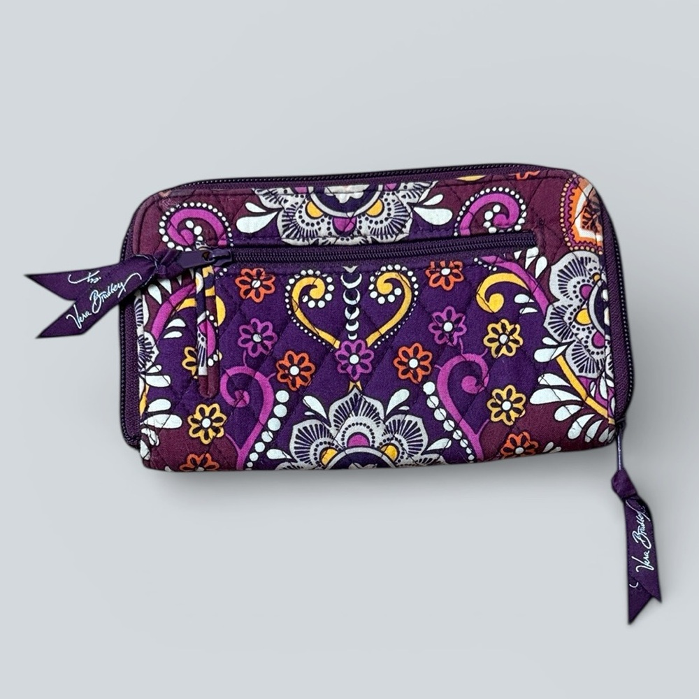 Vera Bradley Quilted Zip Around Wallet | Purple Floral